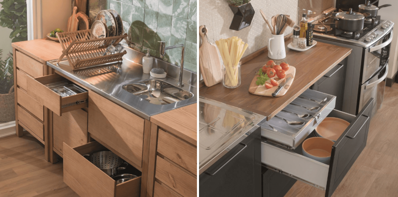 Aposte em acessórios de cozinha funcionais e decorativos para gerar bem-estar visual e organização