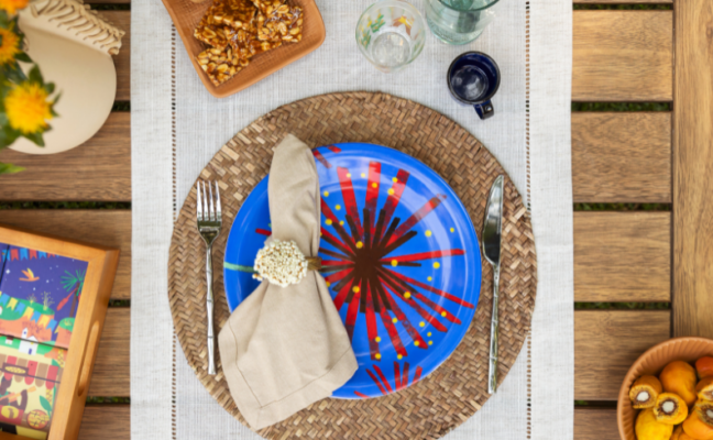 mesa posta azul de são joão