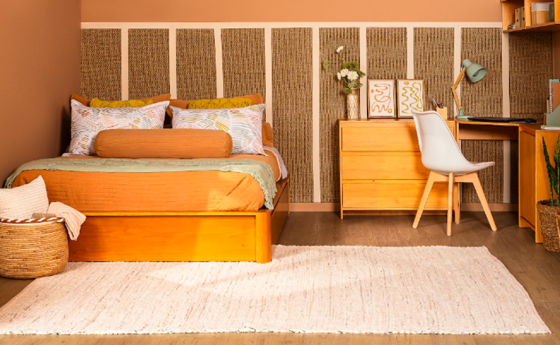 organizadores para armários de quarto, com cama, puff, escrivaninha, cadeira de escritório, cômoda e diversos organizadores de documentos, caixas organizadoras para deixar o ambiente mais prático e bonito.