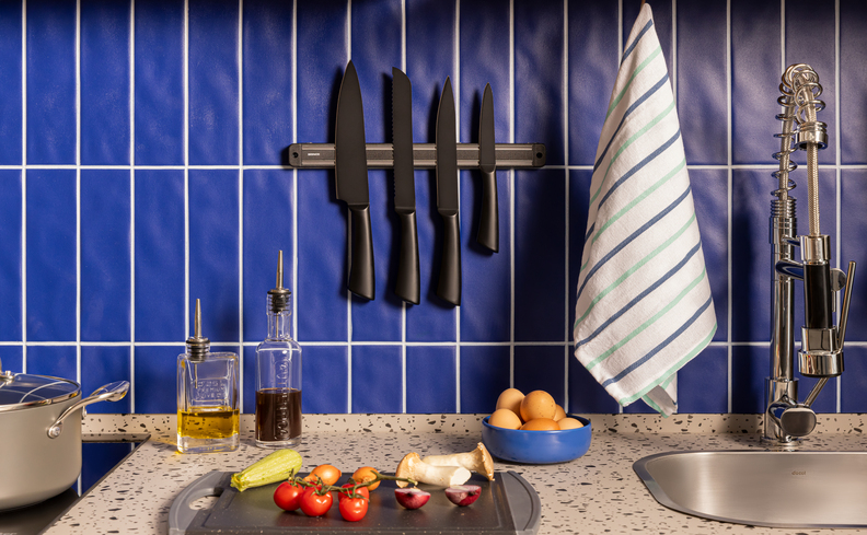 tons de azul para parede da cozinha